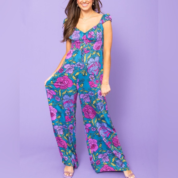 Free People Pants - SOLD Free People Women’s Rolling Hills Wide Leg Jumpsuit Size XS